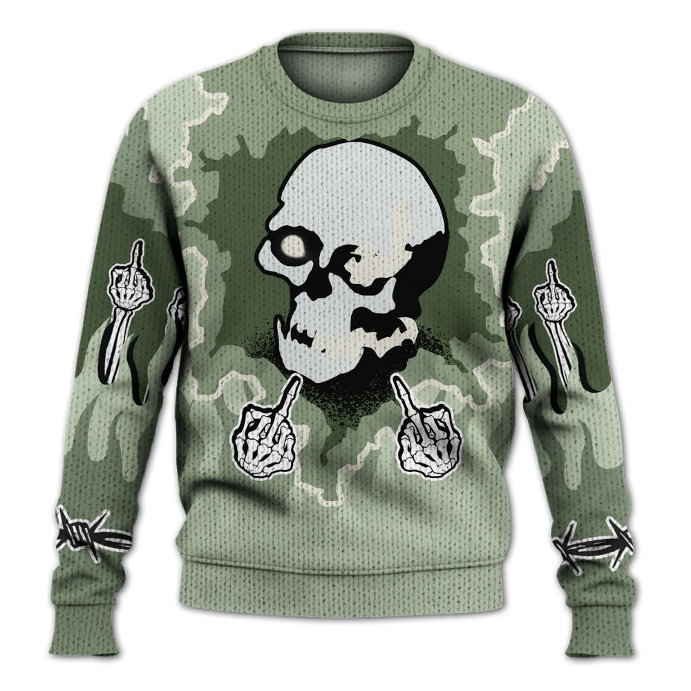 Knitted Sweater To Match Seafoam Sail 4s - F Around Find Out Graphic Trapped