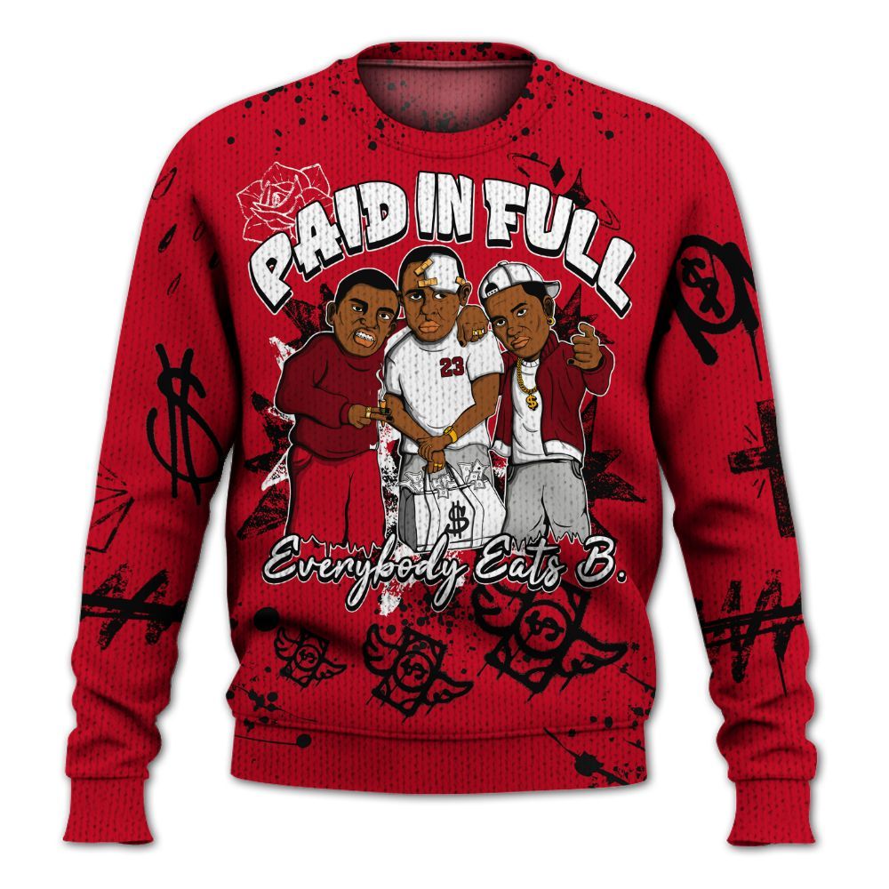 Knitted Sweater To Match Cortez GS Valentine's Day - Everybody Paid In Full Crayon