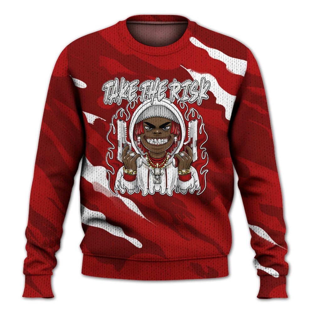 Knitted Sweater To Match Red Taxi 12s - Take The Risk Colored