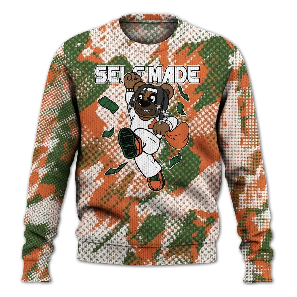 Knitted Sweater To Match Low Miami 5s - Autonomous Bear Abstract Halftone