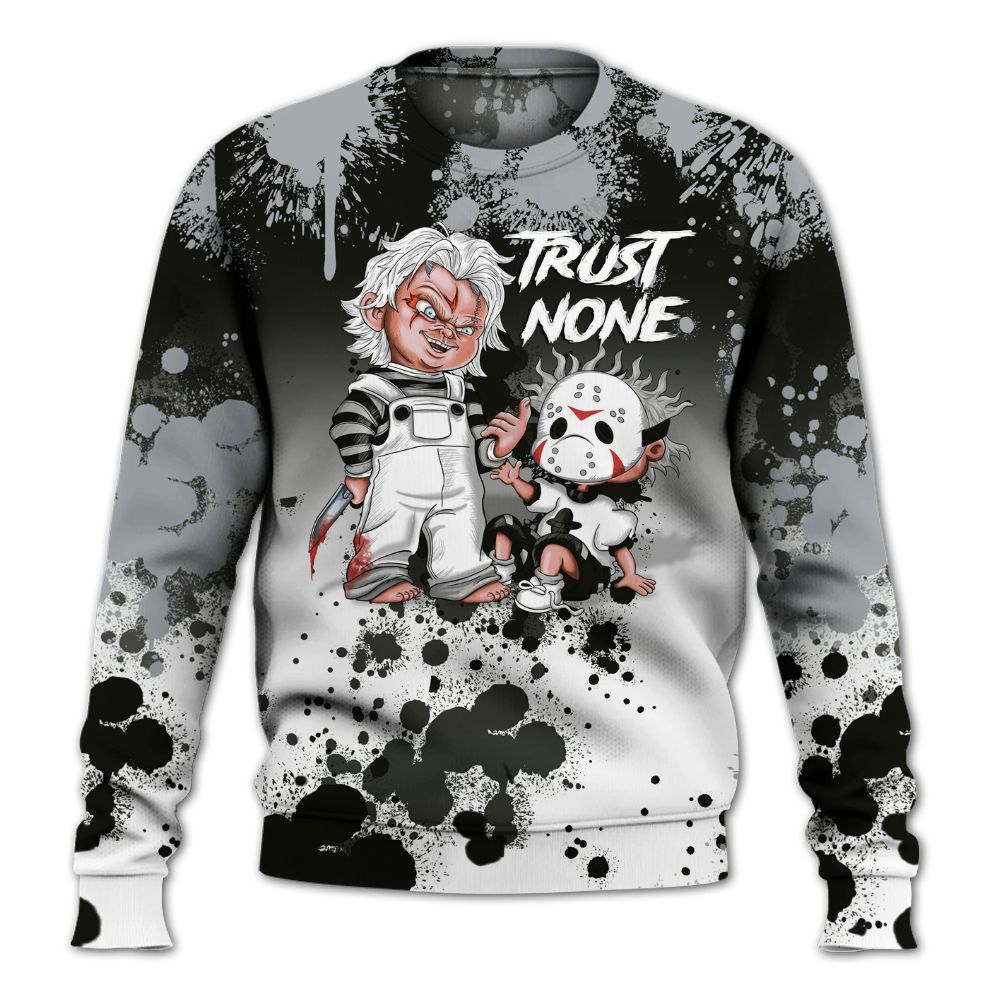 Sweatshirt To Match Baroque Brown 12s - Trust No One Scary All Over Print