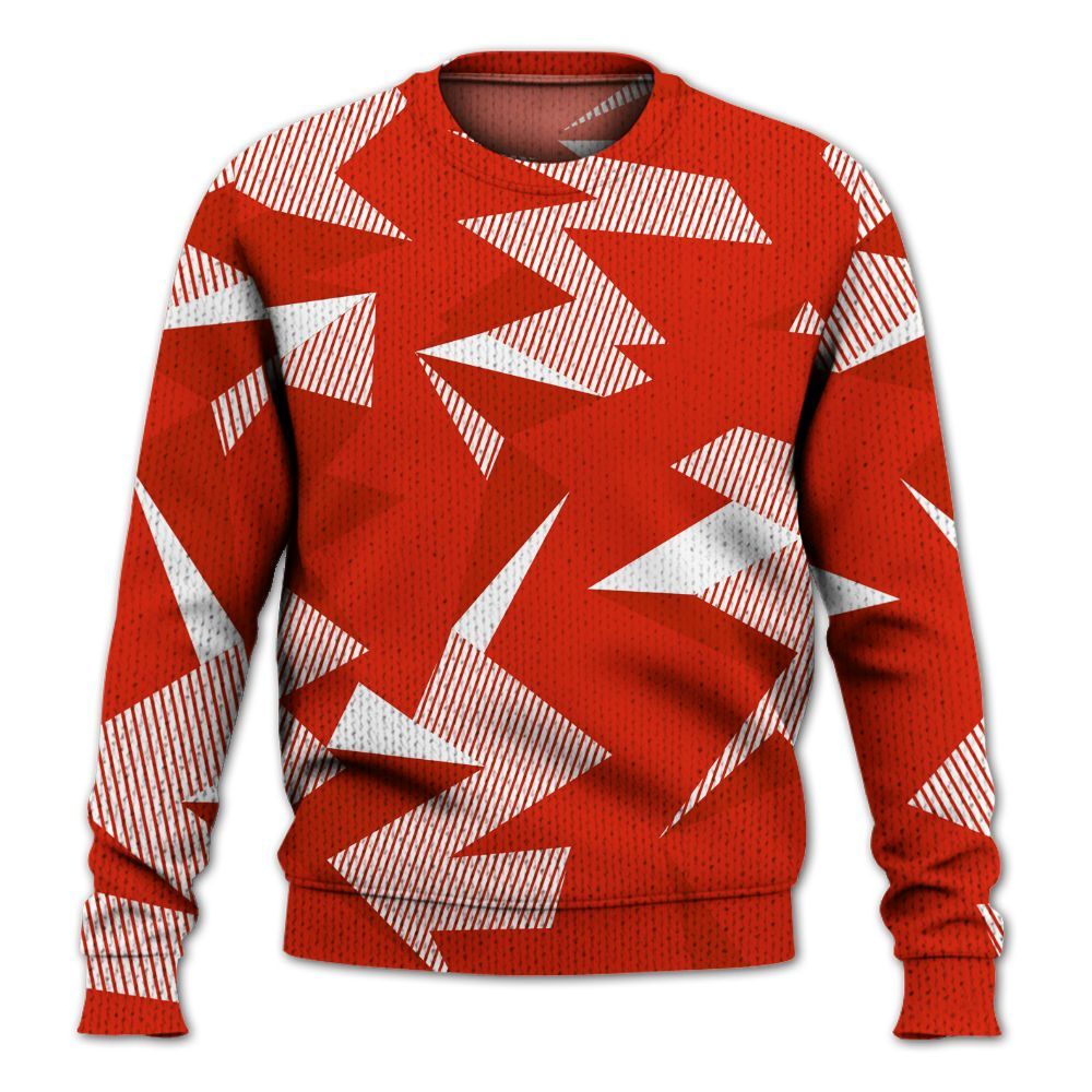 Knitted Sweater To Match Retro Cherry 11s - Geometric Camouflage Pattern