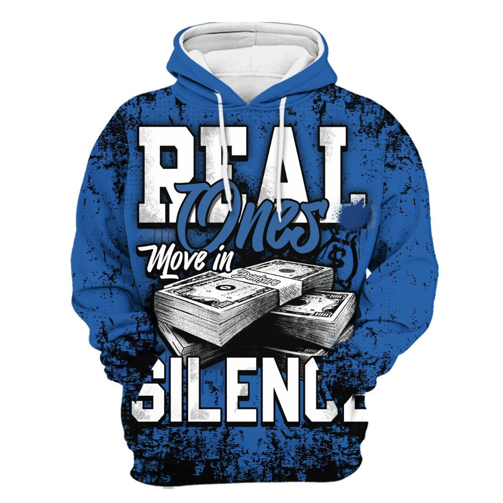 Hoodie To Match Brave Blue 13s - Move In Silence Money Street Retro All Over Print
