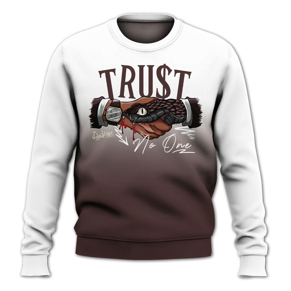 Sweatshirt To Match Burgundy Crush 3s - Snake Trust No One Drip All Over Print