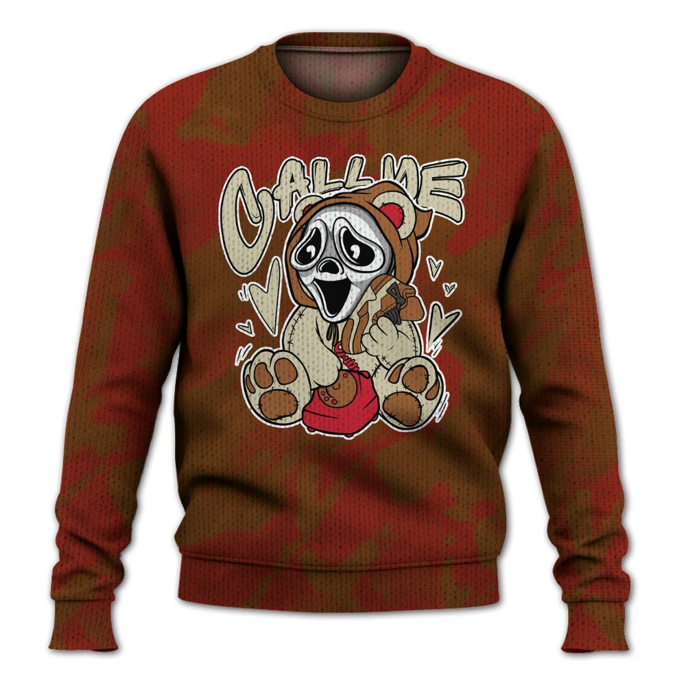 Knitted Sweater To Match Archaeo Brown 5s - Call Me Bear Abstract Halftone