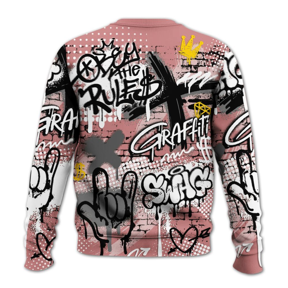 Sweatshirt To Match Low OG Rust Pink 1s - True It Real Graffiti Streetwear All Over Print