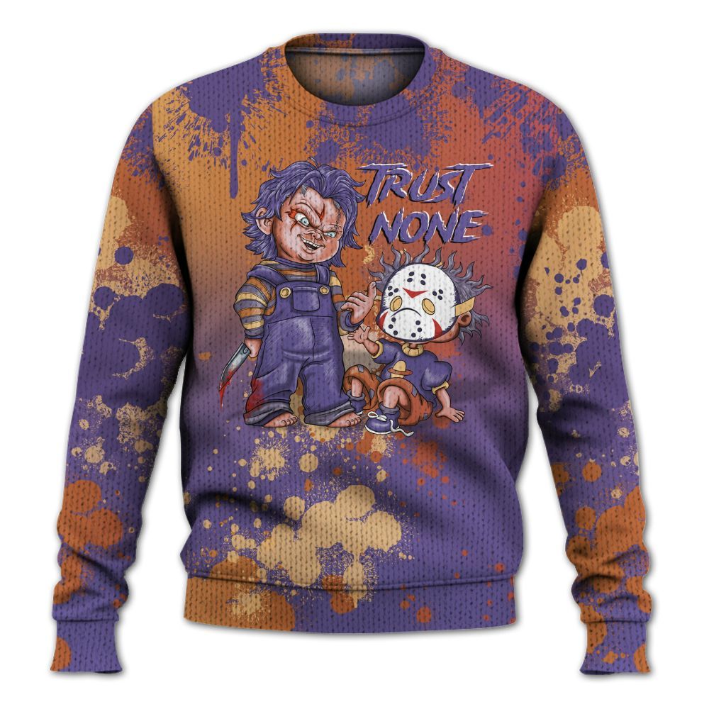 Knitted Sweater To Match Book Sunset 1s - Trust No One Scary