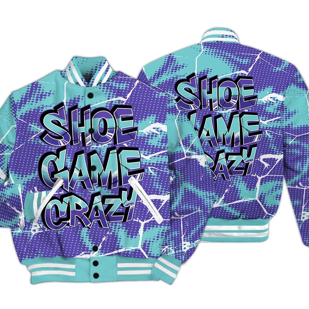 Varsity Jacket To Match Low Hornets 1s - Shoe Game Crazy White Graphic Crack Varsity Jacket Unisex