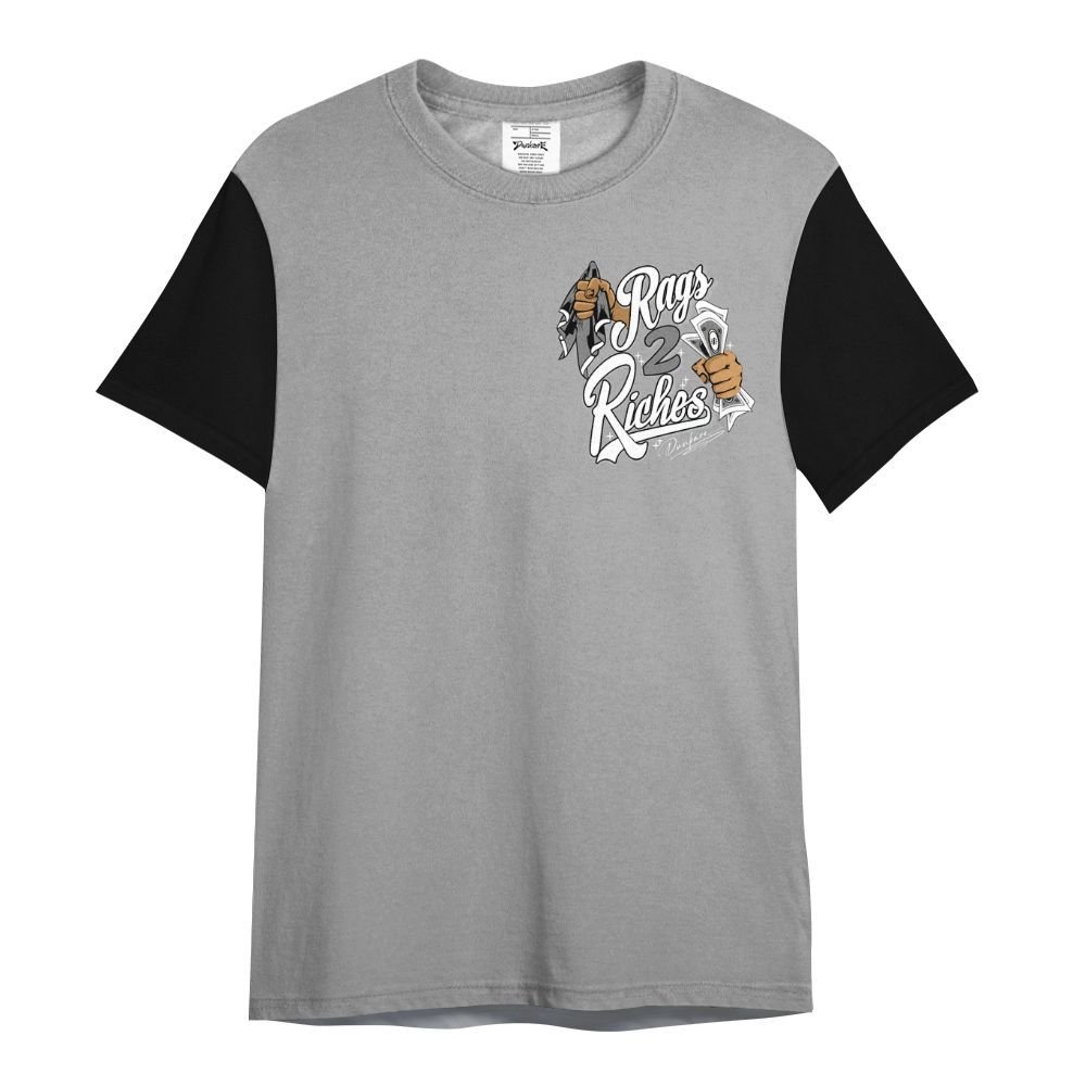 Shirt To Match Black Wolf Grey 12s Varsity Jacket, Custom Name Rag 2 Riches All Over Print