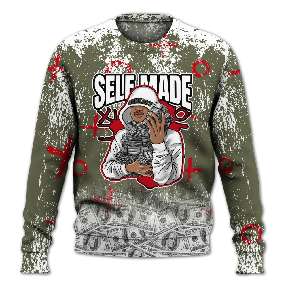 Sweatshirt To Match Travis Scott Low OG Medium Olive 1s - Selfmade Unique Grunge All Over Print