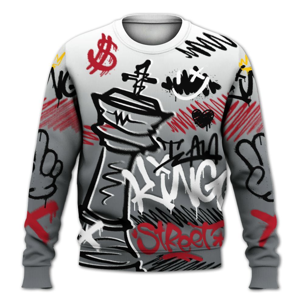 Sweatshirt To Match Retro Fire Red 9s - Street King Chess Streetwear All Over Print
