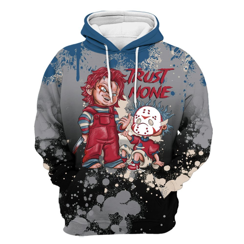 Hoodie To Match Rare Air 3s - Trust No One Scary All Over Print