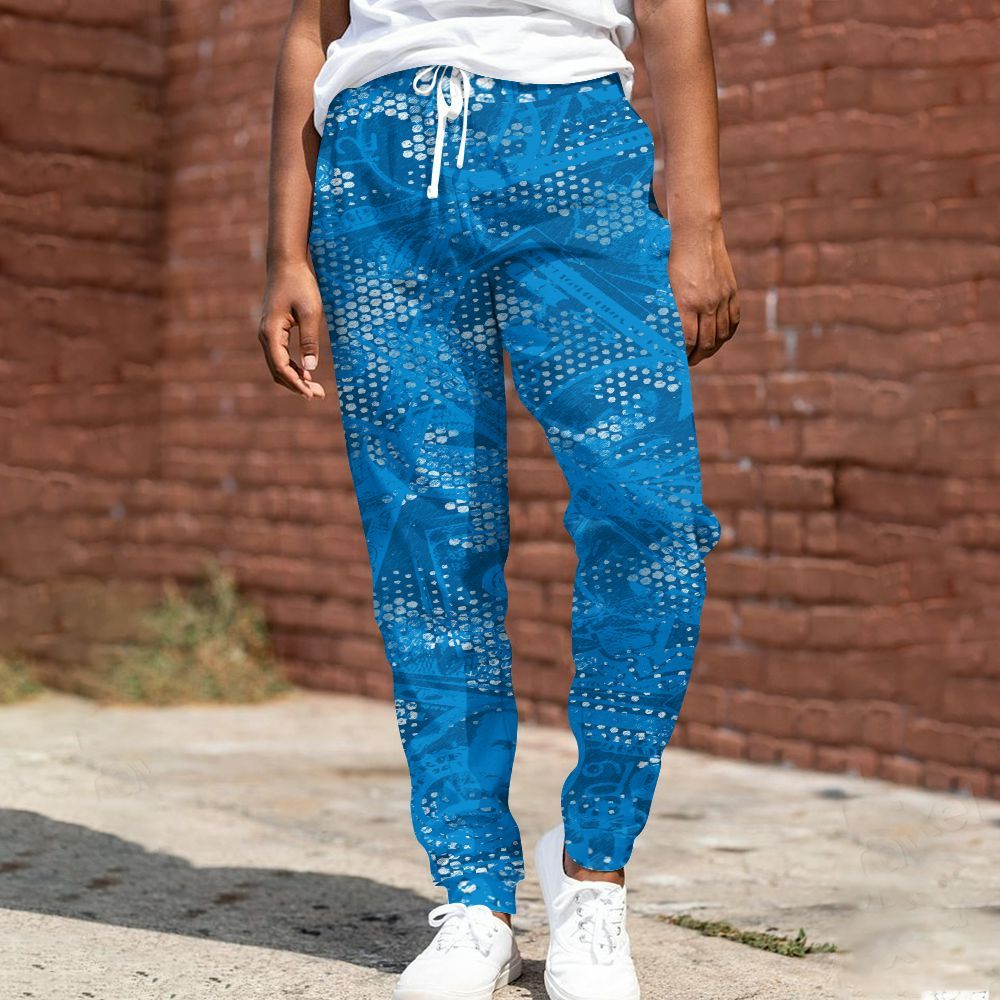 Sweatpant To Match Military Blue 4s - Banknotes Art Graphic All Over Print