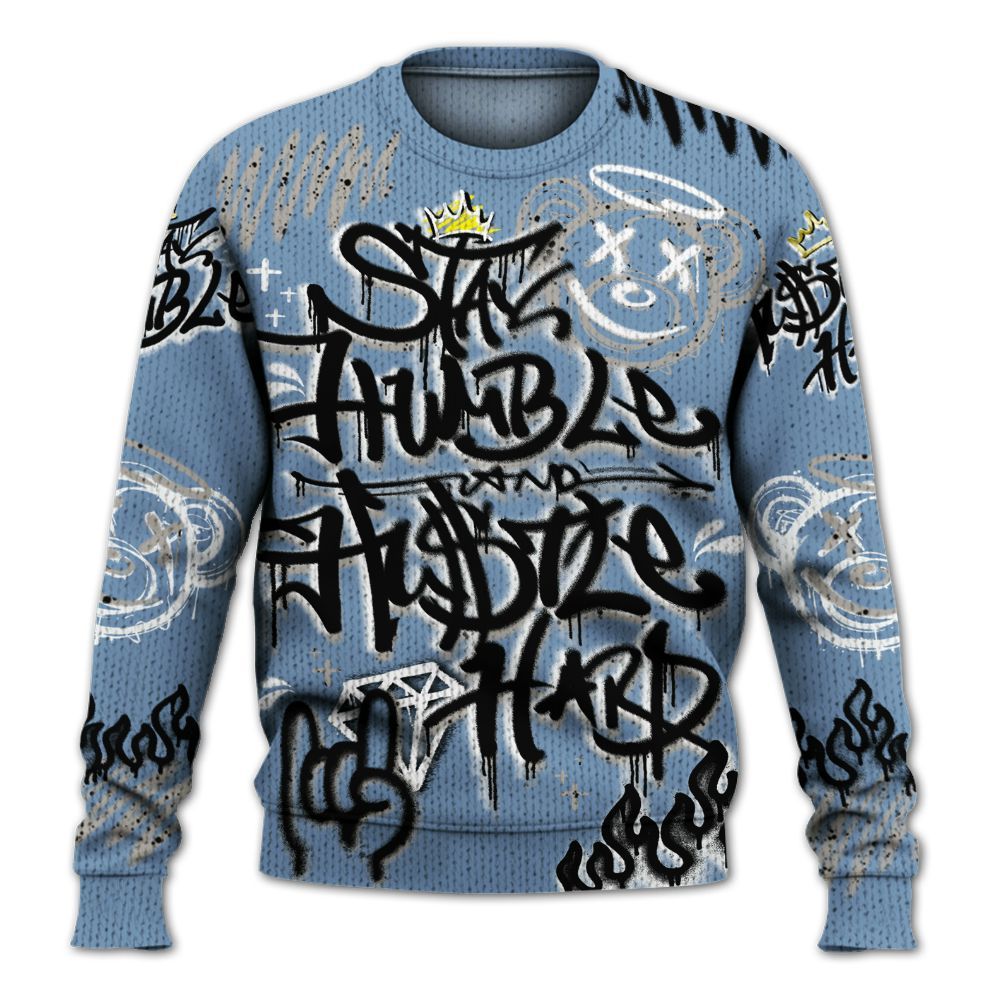 Knitted Sweater To Match University Blue 4s - Humble Drip Streetwear Graffity