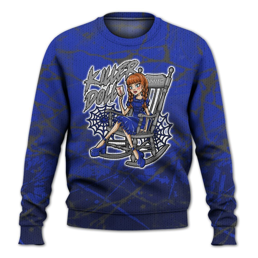 Knitted Sweater To Match Air Max Plus Black Racer Blue - Killer Doll-A Halloween Profound