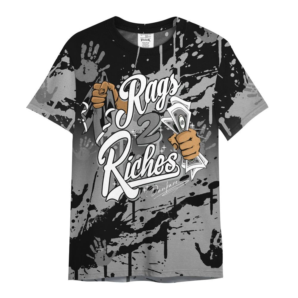 Shirt To Match Black Wolf Grey 12s - Rag 2 Riches All Over Print