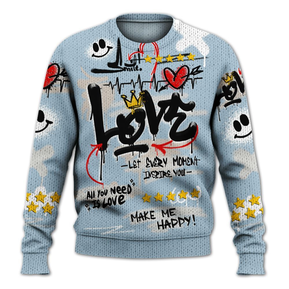 Sweater To Match High OG Alaska 1s - Happy Love Beats Graffiti Streetwear Graphic