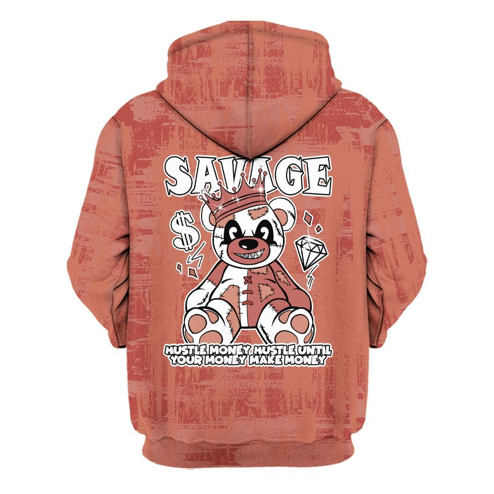 Hoodie To Match Dune Red 13s - Savages Bear Glitch Art All Over Print