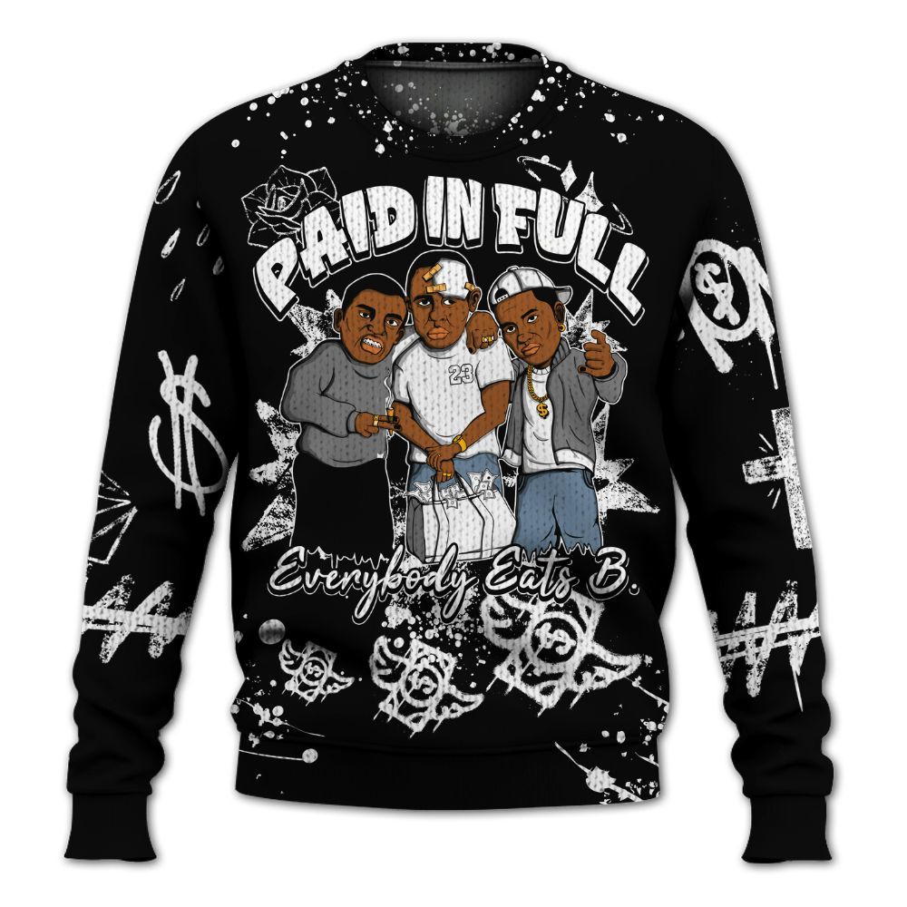 Knitted Sweater To Match Black Chrome 6s - Everybody Paid In Full Crayon