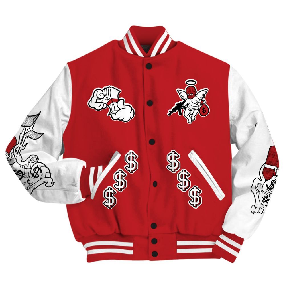 Varsity Jacket To Match Retro Cherry 12s - Ones Move In Silence Graphic All Over Print