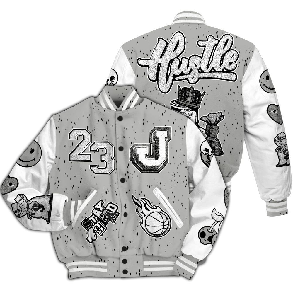 Varsity Jacket To Match Retro White Oreo 4s - Hustles Money Number 23 All Over Print