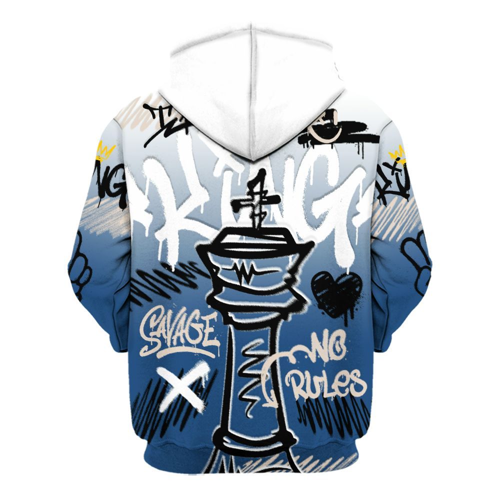 Hoodie To Match High OG Midnight Navy 1s - Street King Chess Streetwear All Over Print