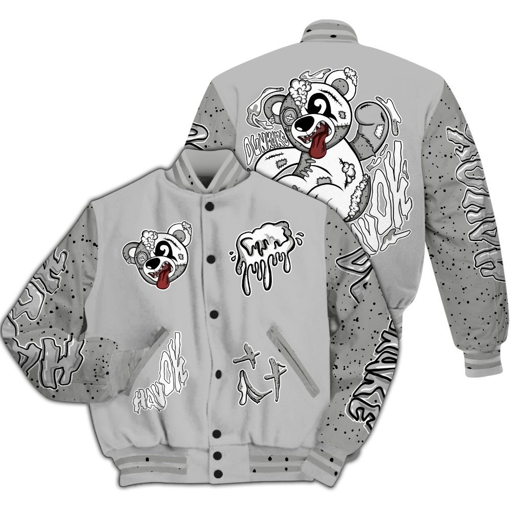 Varsity Jacket To Match Retro White Oreo 4s - Havok Bear All Over Print