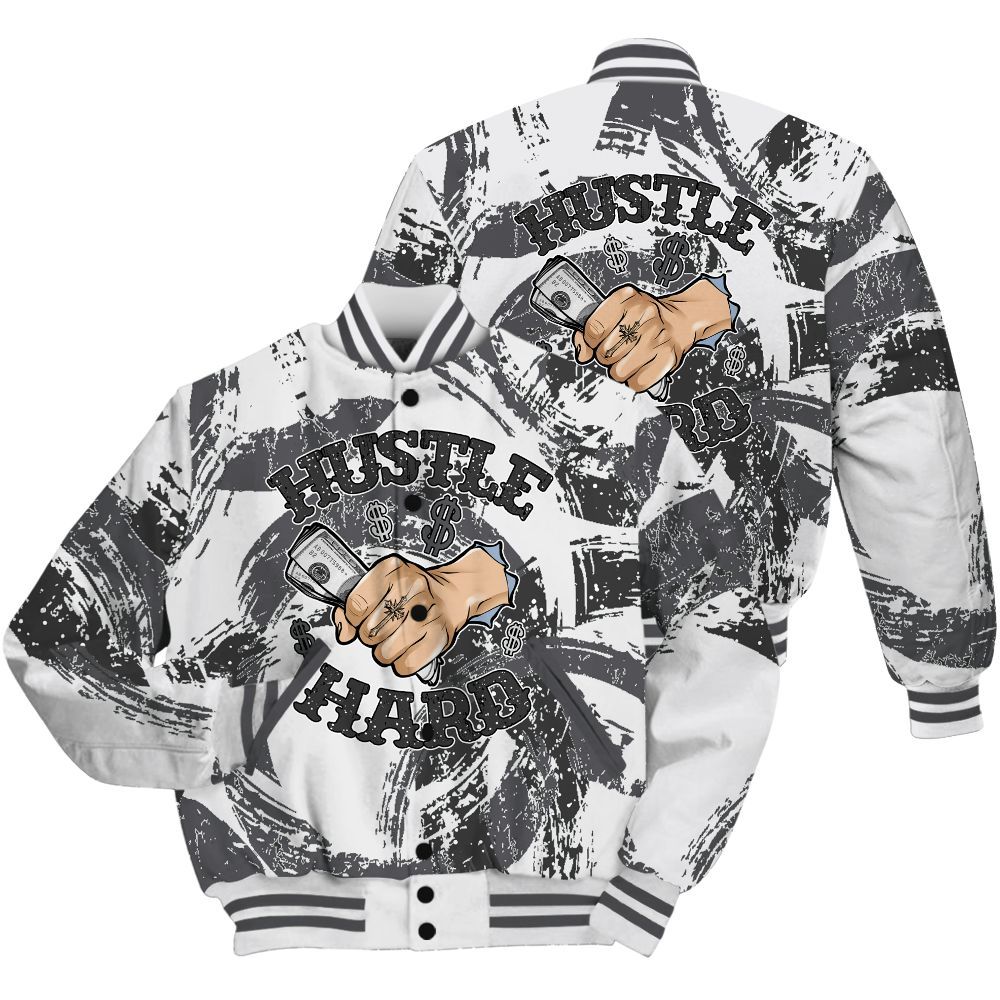 Varsity Jacket To Match Reverse Black White 6s Shirt - Hustles Hard! Splash All Over Print