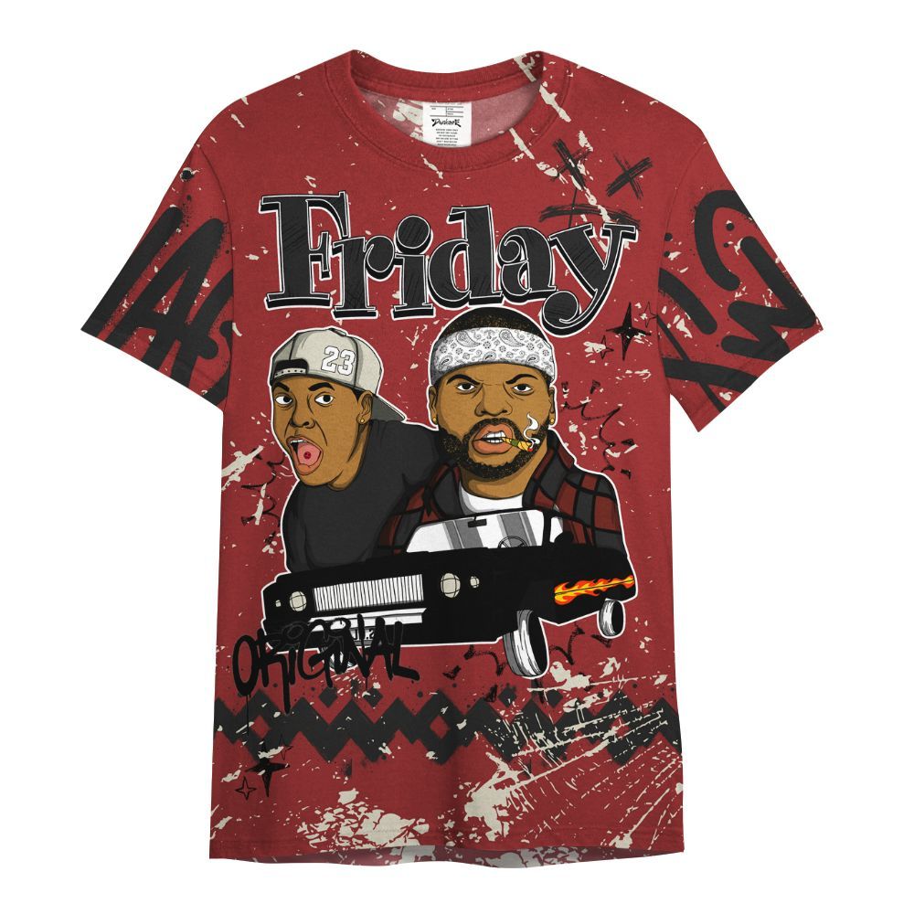 Shirt To Match High 85 Bred 1s - Friday Sneaker Crayon All Over Print