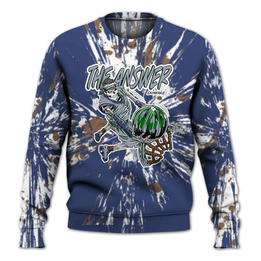 Sweatshirt To Match Midnight Navy 13s - The Answer Skeleton Luxury All Over Print