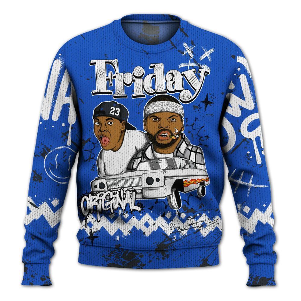 Knitted Sweater To Match Retro Stealth 5s - Friday Sneaker Crayon