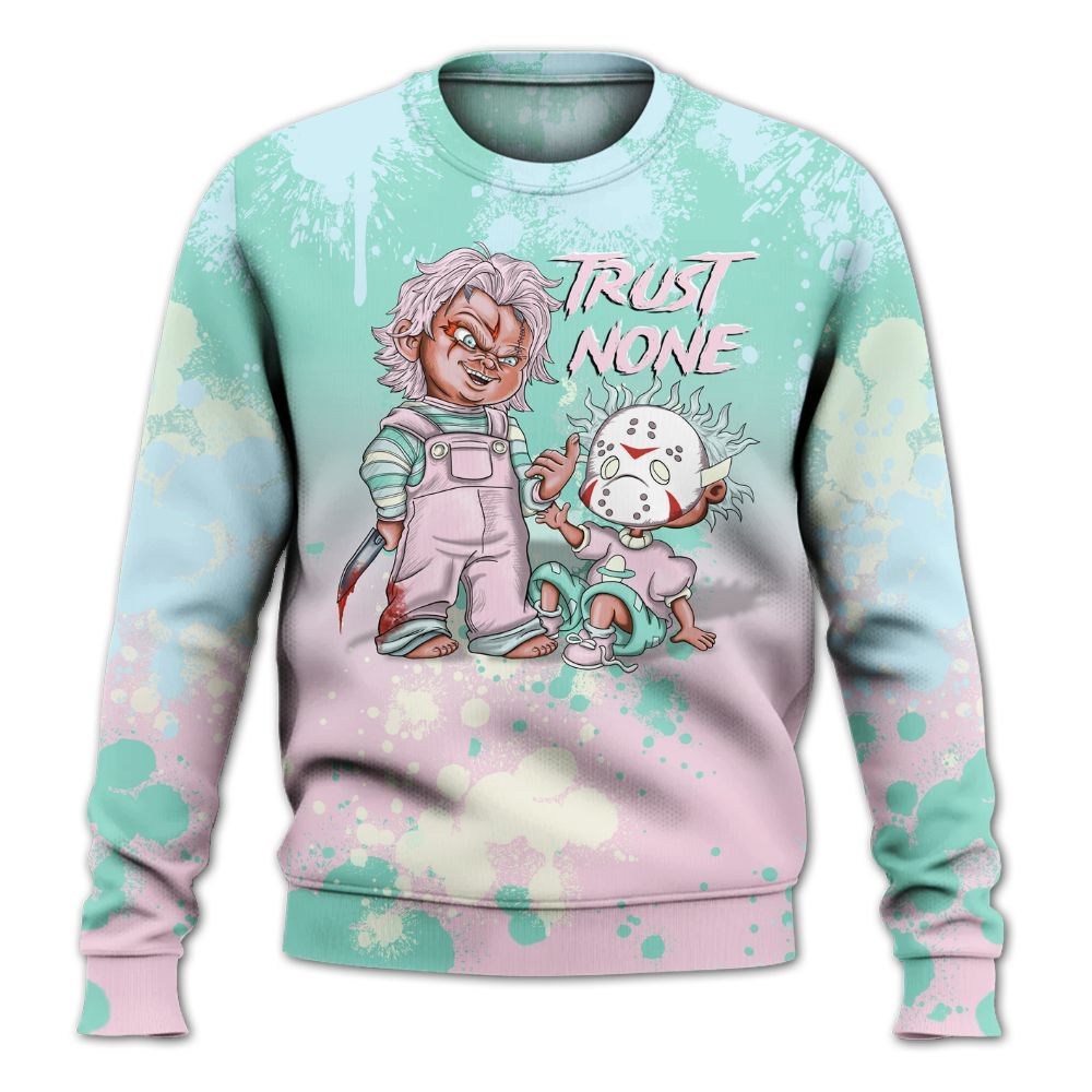 Sweatshirt To Match Retro Easter 5s - Trust No One Scary All Over Print