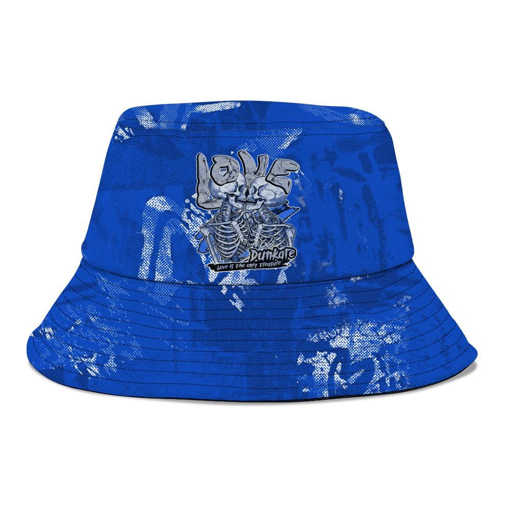 Bucket Hat To Match Air Foamposite One Royal - Skull Love Graphic