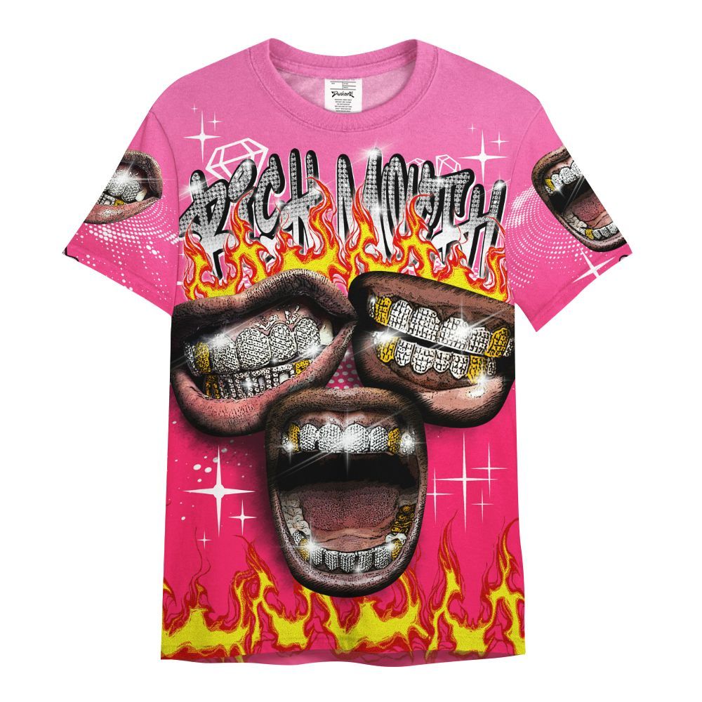 Shirt To Match Air VaporMax Plus Triple Pink - Rich Mouth Fire Rap Retro 90s All Over Print