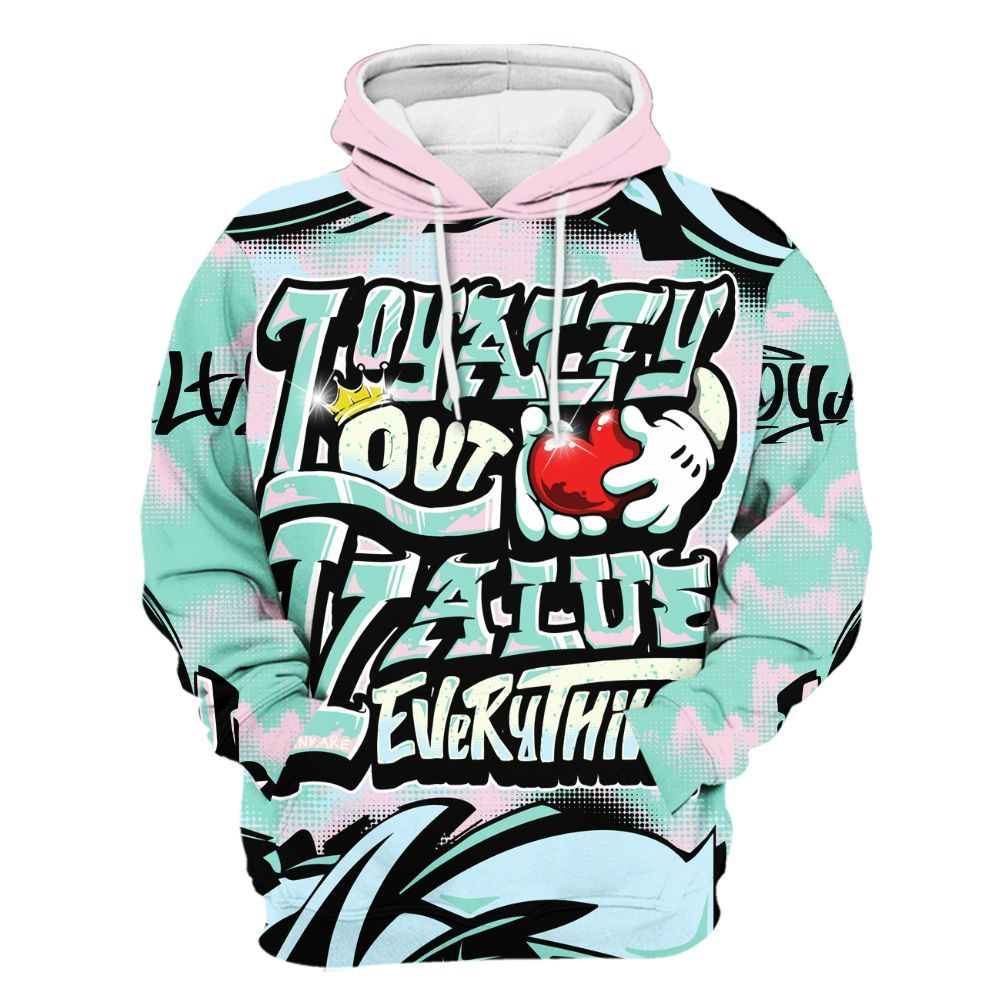 Hoodie To Match Retro Easter 5s - Loyalty Out Value Graffiti All Over Print