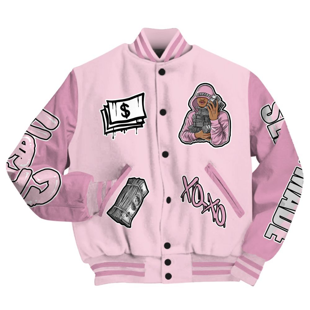 Varsity Jacket To Match Orchid 4s - Selfmade Unique All Over Print