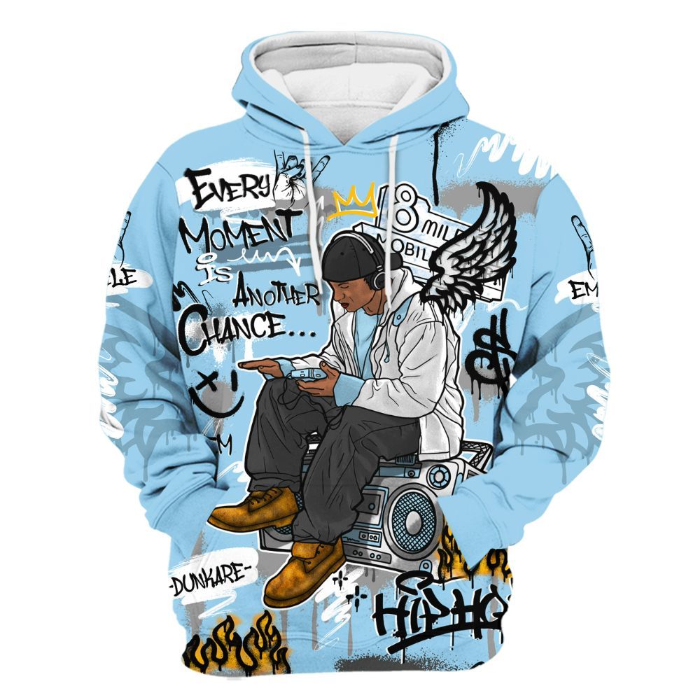 Hoodie To Match Legend Blue 11s - 8Mile Movie Graffiti All Over Print