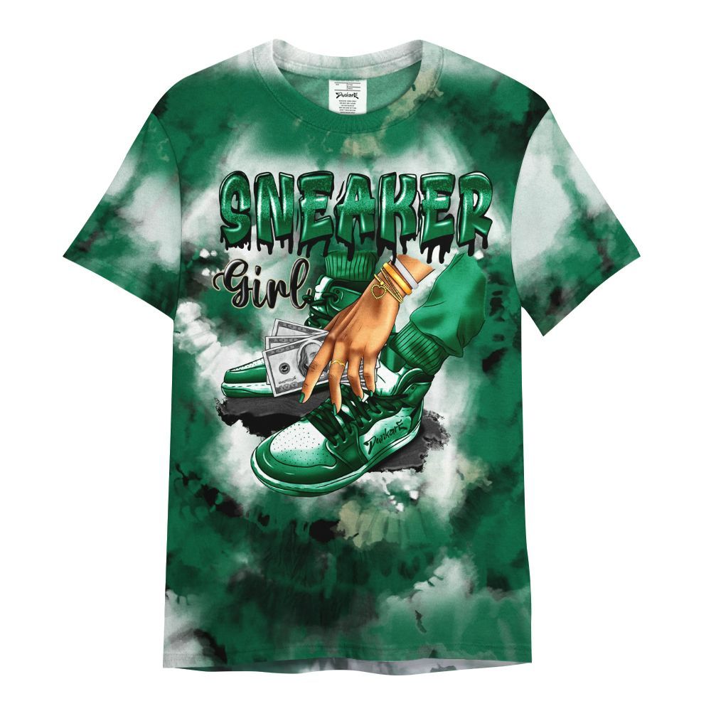 Shirt To Match Pine Green 4s - SNEAKER Girl Money Drip Tie Dye All Over Print