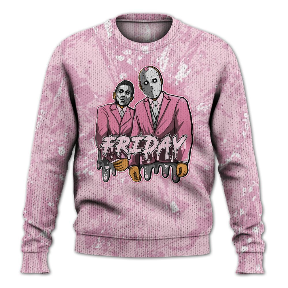 Knitted Sweater To Match Orchid 4s - Friday Halloween Graphic Luxury