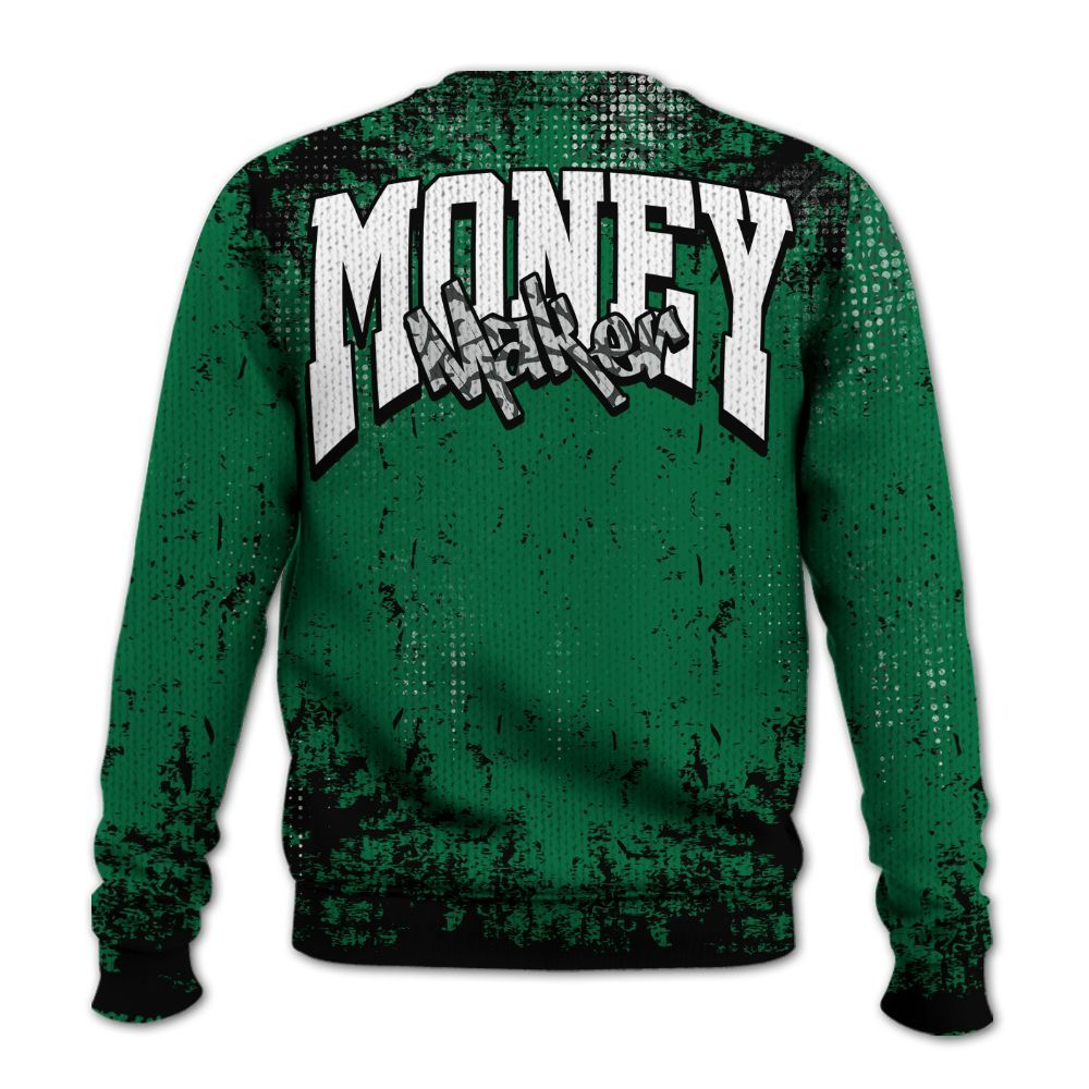 Knitted Sweater To Match Pine Green 3s - Move In Silence Money Street Retro