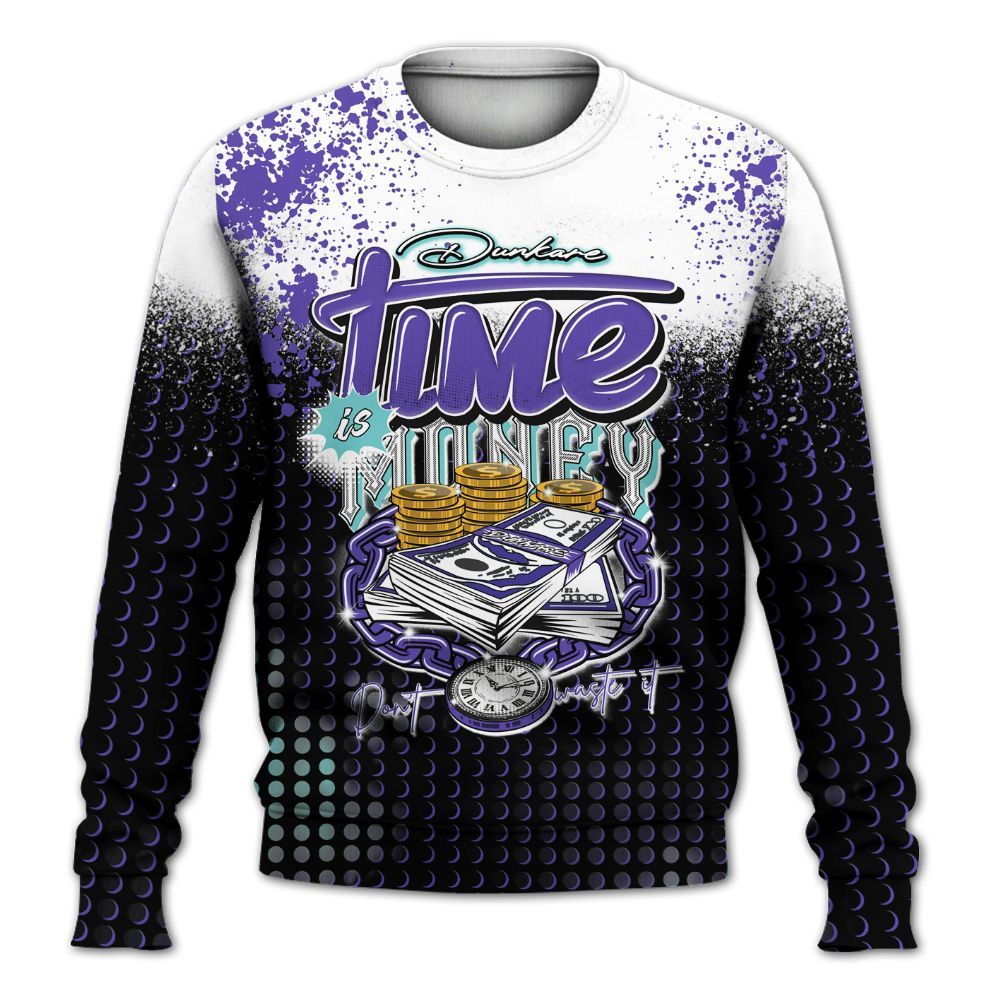 Sweatshirt To Match Low Hornets 1s - Halftone Time Is Money All Over Print