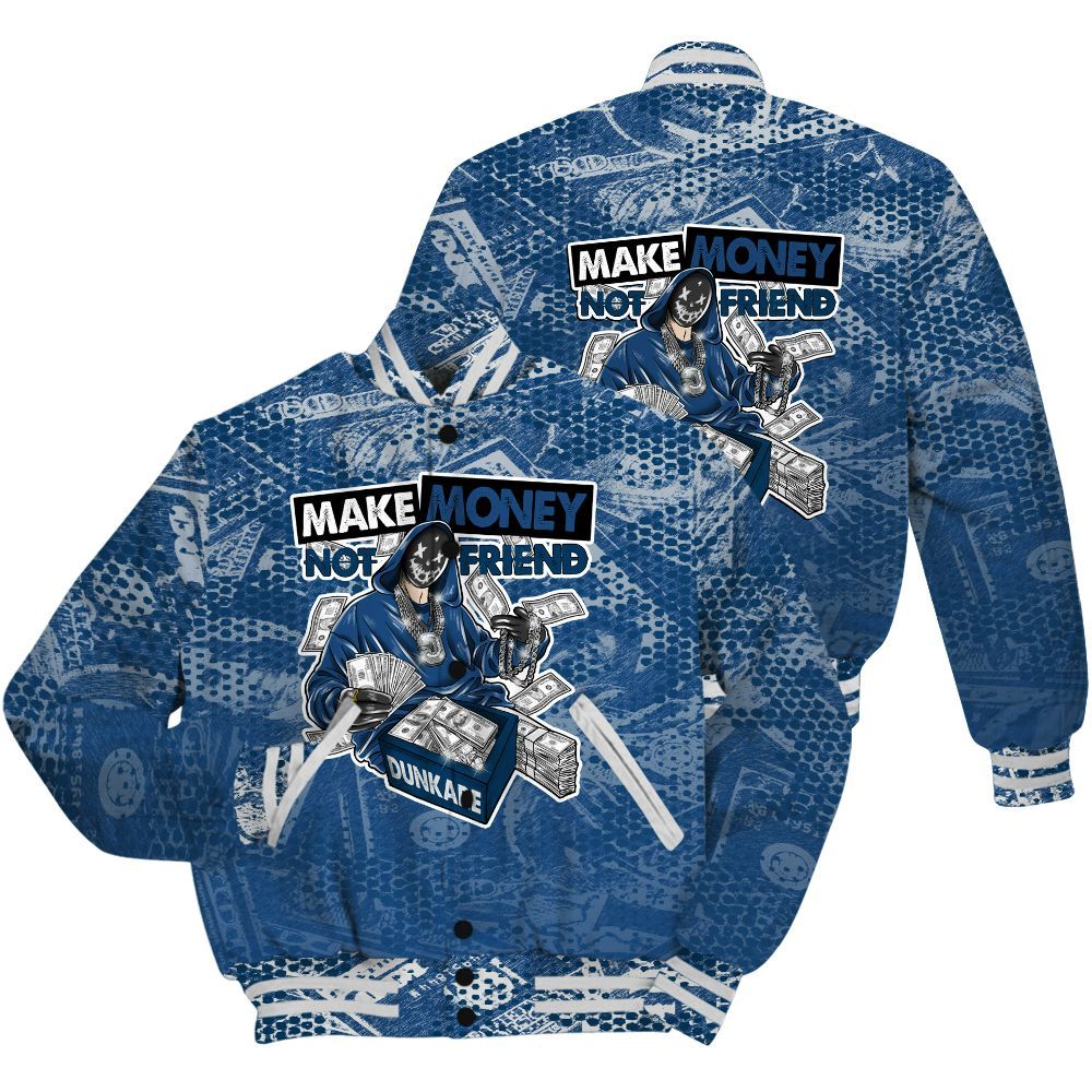 Varsity Jacket To Match High OG Midnight Navy 1s Shirt - Make Moneys Unique All Over Print
