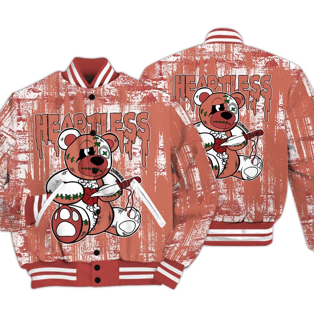 Varsity Jacket To Match Dune Red 13s - Heartless Bear Glitch Art Varsity Jacket Unisex