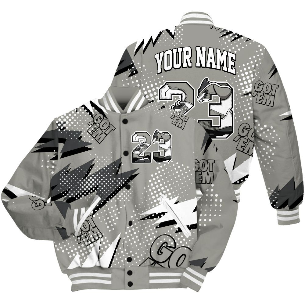 Varsity Jacket To Match High Satin Shadow 1s Shirt, Custom Name Number 23 5s All Over Print