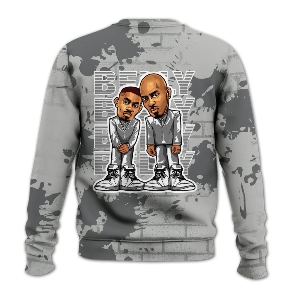 Sweatshirt To Match Retro Wet Cement 4s - Belly Sneakers Graphic Halloween All Over Print