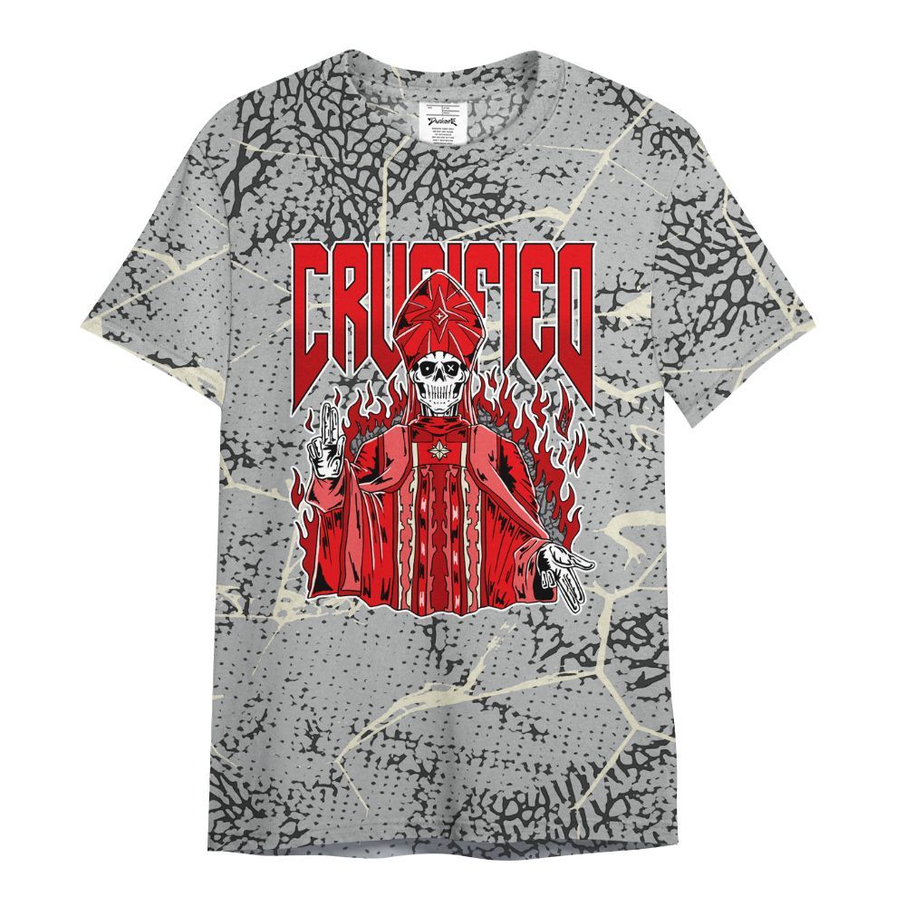 Shirt To Match Cement Grey 3s - Crucified Skeleton Crack All Over Print