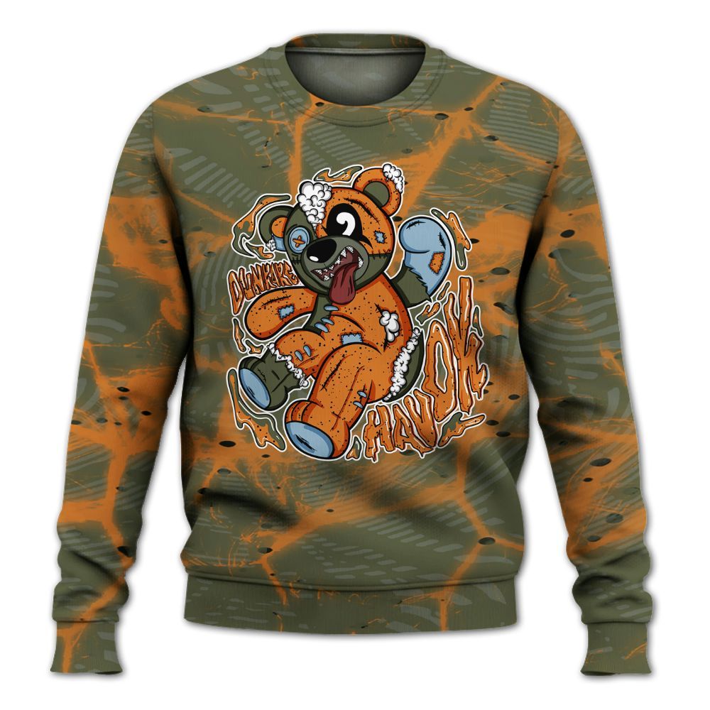 Sweatshirt To Match Olive 5s - Havok Bear All Over Print