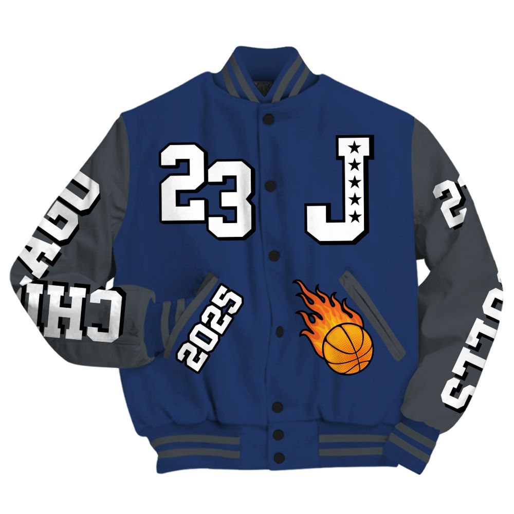 Varsity Jacket To Match Retro Flint 13s - Chicago 23 Basketball All Over Print