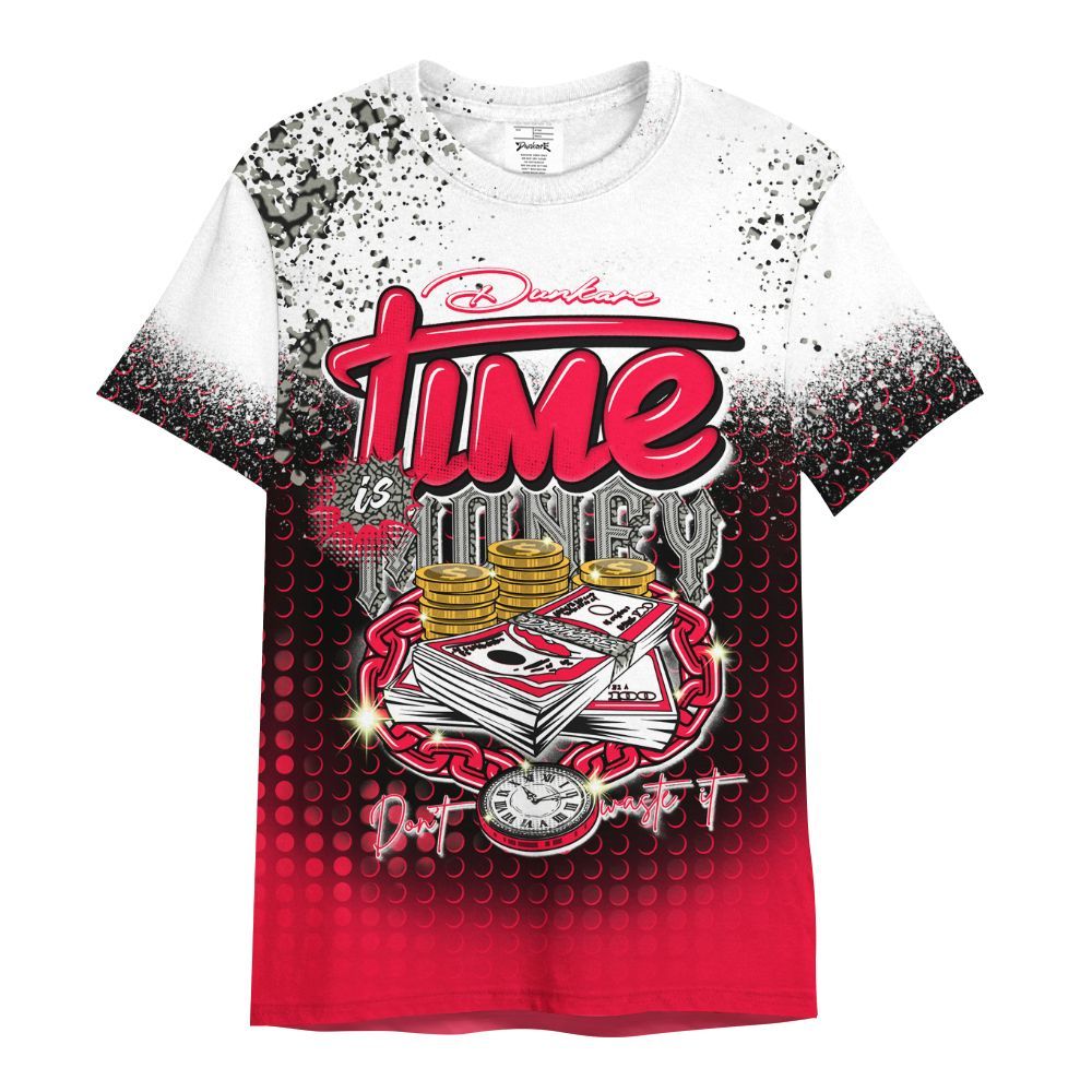 Shirt To Match Retro Fire Red 3s - Halftone Time Is Money All Over Print