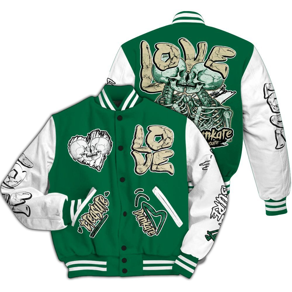 Varsity Jacket To Match Pine Green 4s - Skull Bear All Over Print